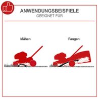Das Scheppach-Mähwerk ist ideal zum Mähen und Fangen von Gras. Es eignet sich für effizientes Mähen und sicheres Fangen von Schnittgut.
