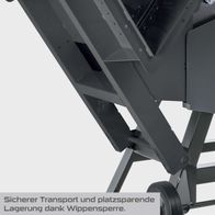 Sichere Transport- und Lagerlösung durch Wippfunktion für Scheppach-Wippsäge