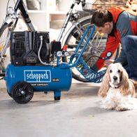 Scheppach-Silentkompressor mit 60 dB, 230V, 50Hz, ölfrei, 24 Liter Fassungsvermögen und 8 bar Druck