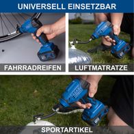 Der Akku-Handkompressor C-AC20-X-Set-L von Scheppach ist universell einsetzbar. Er eignet sich für Fahrradreifen, Luftmatratzen und Sportartikel.