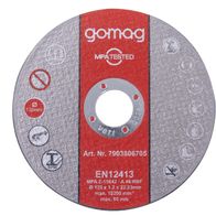 Trennscheibe mit 125 mm Durchmesser, Artikelnummer 7903806705, EN12413 zertifiziert. Gezeigt von vorne.