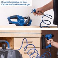 Der Scheppach Kompressor HC24V ist universell einsetzbar mit einer Vielzahl von Druckluftwerkzeugen. Er verfügt über einen 24-Liter-Kessel, ist ölfrei und wartungsarm und liefert einen Druck von 10 Bar bei einer Leistung von 1500 Watt.