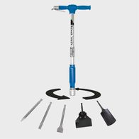 Der Scheppach Aero² Spade verfügt über verschiedene austauschbare Aufsätze, darunter eine Spitze, eine Klinge, eine Schaufel und eine Grabschaufel. Diese Aufsätze ermöglichen vielfältige Anwendungen mit dem Druckluftwerkzeug.
