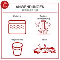 Die Tauchpumpe SBP300 von Scheppach eignet sich für Zisternen, Gartenbewässerung, Regentonnen und Teiche.