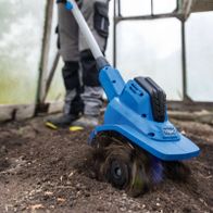 Scheppach Akku-Bodenhacke mit ergonomischem Griff und praktischem Transportarm