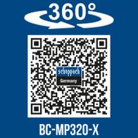 360°-Drehfunktion für besseren Sicht- und Arbeitskomfort beim Rasenmähen mit Scheppach BC-MP320-X-Set