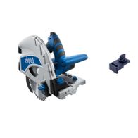 Die Tauchsäge PL75 von Scheppach mit 1600W Leistung, 210mm Sägeblatt und 36 Zähnen. Sie bietet eine Schnittiefe von 55mm und eine Neigung von 45 Grad.