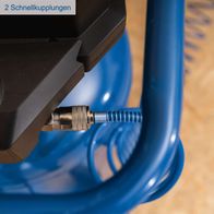 Der Scheppach Kompressor HC85V verfügt über 2 Schnellkupplungen für einfache Anschlüsse.