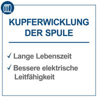 Wichtige Merkmale: Langlebiger Betrieb und verbesserte elektrische Leitfähigkeit der Spule