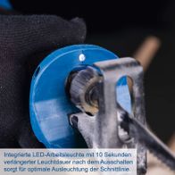 LED-Arbeitsleuchte mit 10 Sekunden verlängertem Leuchtdauer nach Ausschalten für bessere Schnittliniebeleuchtung