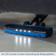 LED-Beleuchtung mit vier Leuchten für klare Ausleuchtung der Reinigungsfläche