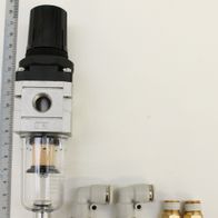 Scheppach-Begrenzungsventil mit Filterelement und Anschlusskomponenten für Gas- oder Flüssigkeitsleitungen