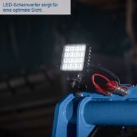 Der Scheppach Kompaktlader MKL730 XXL-SET verfügt über einen LED-Scheinwerfer für optimale Sicht bei Dunkelheit.