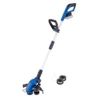 Der Akku-Rasentrimmer C-LT300-X von Scheppach hat eine Schnittbreite von 300 mm, eine Fadenlänge von 3 m und eine Höhenverstellung von 270 mm.