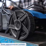 Breite, schnittstarke Laufräder für Scheppach-Mähgeräte mit 38 cm Schnittbreite
