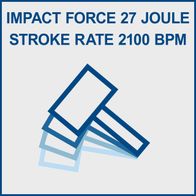 The Scheppach Aero² Spade has an impact force of 27 Joule and a stroke rate of 2100 BPM.
