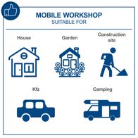 Mobile Werkzeugwerkstatt für Haus, Garten, Baustelle und Camping geeignet