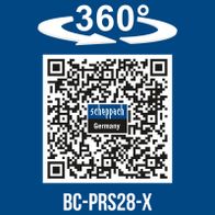 Scheppach Akku-Astschere BC-PRS28-X mit 360°-Drehfunktion und QR-Code für Deutschland