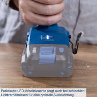 Praktische LED-Arbeitsleuchte sorgt auch bei schlechten Lichtverhältnissen für eine optimale Ausleuchtung.