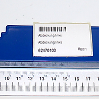 Abdeckung links 2x56x291 von Scheppach, gezeigt von der Seite mit einem Lineal zur Größenveranschaulichung.