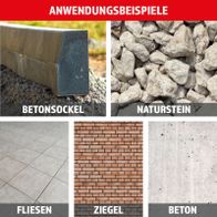 Der Abbruchhammer AB1900 Herkules eignet sich für verschiedene Untergründe wie Betonsockel, Naturstein, Fliesen, Ziegel und Beton. Ideal für robuste Abbrucharbeiten.