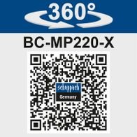 Der Akku-Rasenmäher BC-MP220-X von Scheppach bietet eine 360-Grad-Drehbarkeit für flexible Mährichtung. Ideal für effizientes Mähen in alle Richtungen.
