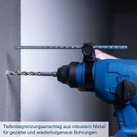 Robuster Tiefenbegrenzungsanschlag für präzise Bohrungen aus Metall