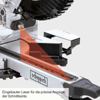 Der Scheppach-Schnittplotter verfügt über einen eingebauten Laser für die präzise Anzeige der Schnittkante.