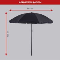 Sonnenschirm mit 180 cm Breite und 198 cm Höhe für Balkon- oder Gartenmöbel