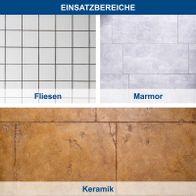Materialeinsatzbereiche für Fliesen, Marmor und Keramik