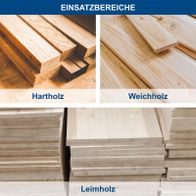 Holzarten Hartholz, Weichholz und Leimholz im Einsatzbereich für Holzverarbeitung