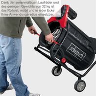 Das Rollsieb RS350 von Scheppach ist dank serienmäßiger Laufräder und eines Gewichts von 32 kg mobil und in jeder Ecke Ihres Anwendungsradius einsetzbar.