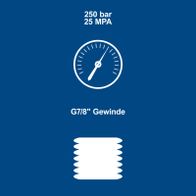 Scheppach-Gewindebohrer mit 250 bar / 25 MPA Druckfestigkeit und G7/8" Gewinde