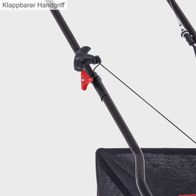 Der Benzin-Vertikutierer SC55P von Scheppach verfügt über einen klappbaren Handgriff für einfachen Transport und Lagerung.