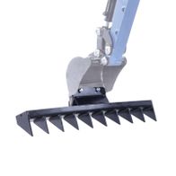 Scheppach-Baggerrechen mit 100 mm Krallenabstand und 10 Krallen für Baggeranwendungen