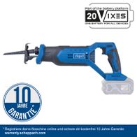 Scheppach Akku-Säbelsäge mit 10-jähriger Garantie, 20V-Batterie-System, LED-Beleuchtung, 20 mm Hub