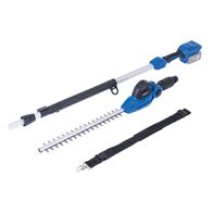 Die Akku-Teleskop-Heckenschere C-PHS410-X von Scheppach hat eine Schnittlänge von 41 cm und eine Schnittgeschwindigkeit von 1200 min⁻¹. Sie verfügt über 11 verschiedene Schnittwinkel.