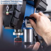 Tiefenanschlag für präzise Bohrungen auf Scheppach-Bohrmaschine