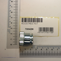 Verstellmutter mit Beschriftung und Barcode, Teil der Scheppach-Produktlinie RD 25x23