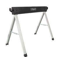 Metall-Sägebock MSH5000 von Scheppach, schwarz. Gezeigt von der Seite.