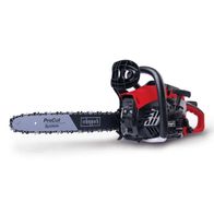 Benzin-Kettensäge PCS38 mit 1,8 PS (1,3 kW) 2-Takt-Benzinmotor und 14" (35 cm) ProCut-Schwert und -Kette. Gezeigt von der Seite.