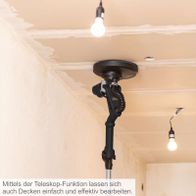 Der Teleskop-Wand- und Deckenschleifer DWS10 Woodster ermöglicht einfache und effektive Bearbeitung von Decken dank Teleskop-Funktion.