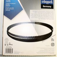 Scheppach-Bandschneidklinge (Artikelnummer 7901501602) mit detaillierter Beschriftung in mehreren Sprachen