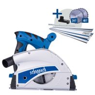 Scheppach-Tauchschleifmaschine mit integrierter 700-mm-Schiene und Zubehörset, inklusive 24-Zoll-Sägeblatt und 48-Zoll-Sägeblatt