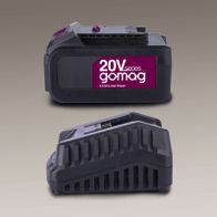 Gomag Akku Starterkit 20V GO-SK4.0 mit Ersatzakku 4Ah und Ladegerät (2,4A). Enthält einen 4.0 Ah Li-Ion Akku und ein Ladegerät.