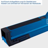 Der Arbeitsbock MWB700 von Scheppach verfügt über eine Anti-Rutsch-Auflagefläche, die für Stabilität bei der Arbeit sorgt und ein Verrutschen der Werkstücke verhindert.