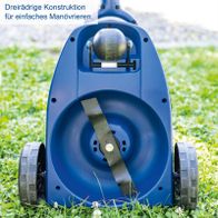 Scheppach Akku-Rasenmäher mit dreirädriger Konstruktion für einfaches Manövrieren