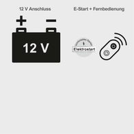 Der Inverter Stromerzeuger PISE 3400 A1 Parkside LB4-FR verfügt über einen 12V-Anschluss und einen Elektrostarter mit Fernbedienung für komfortables Starten.