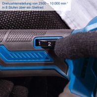 Winkelzang mit Drehzahlregelung von 2500 bis 10.000 U/min über Stellrad