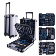 Werkzeugkoffer Scheppach WZT187 mit integriertem Organisationssystem für 187 Werkzeuge, inkl. Transportrollstange und verschließbaren Kompartimenten Tregelung.